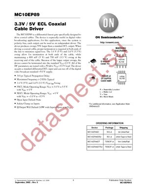 MC10EP89DTR2 datasheet  